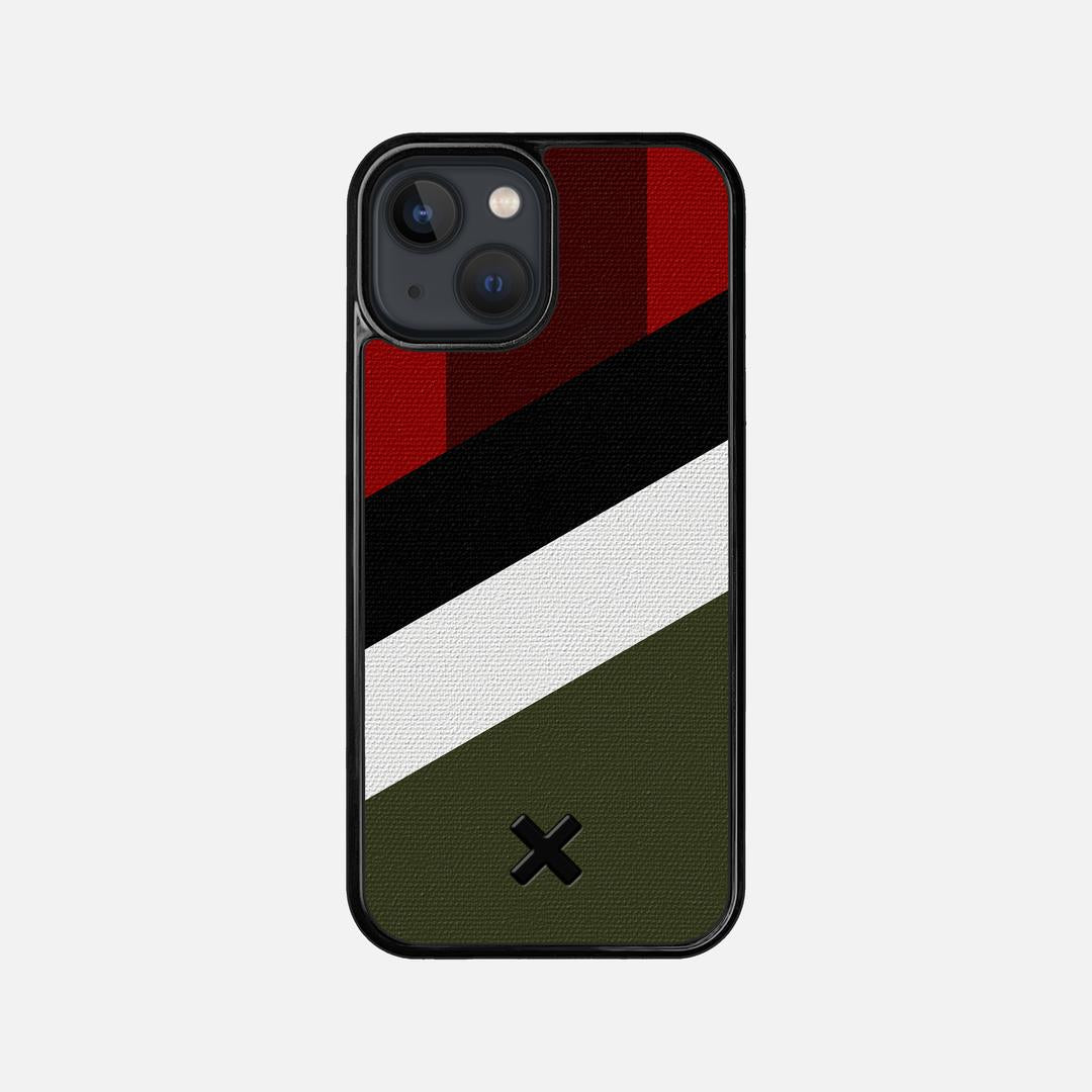 Highland Case for the Apple iPhone 13 Mini featuring a UV Printed Cotton Canvas backer with the Keyway X Mark#Phone Model_iPhone 13 Mini