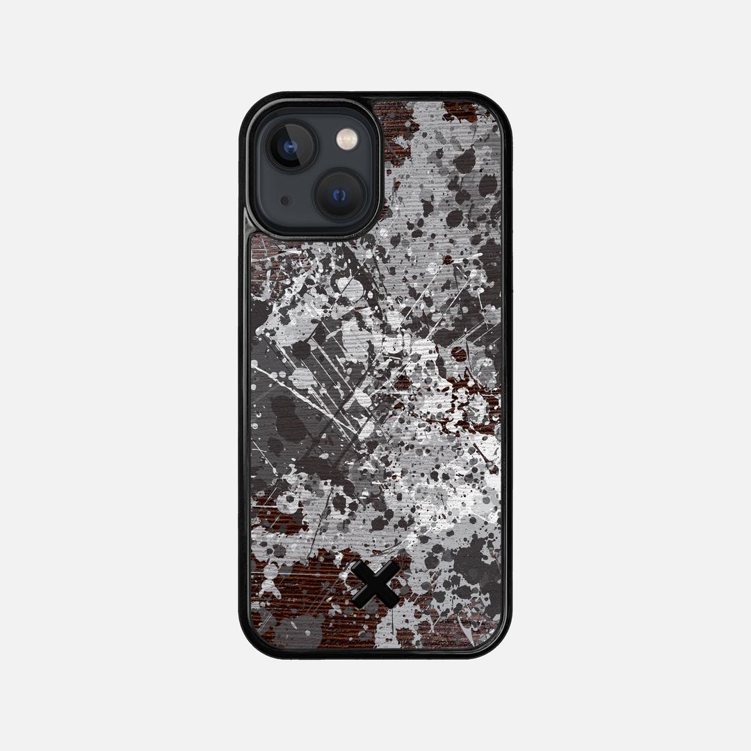 Mono Case for the Apple iPhone 13 Mini featuring a UV Printed Wenge Wood backer with the Keyway X Mark#Phone Model_iPhone 13 Mini