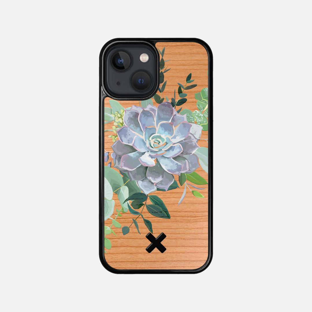 Pollux Case for the Apple iPhone 13 Mini featuring a UV Printed Cherry Wood backer with the Keyway X Mark#Phone Model_iPhone 13 Mini