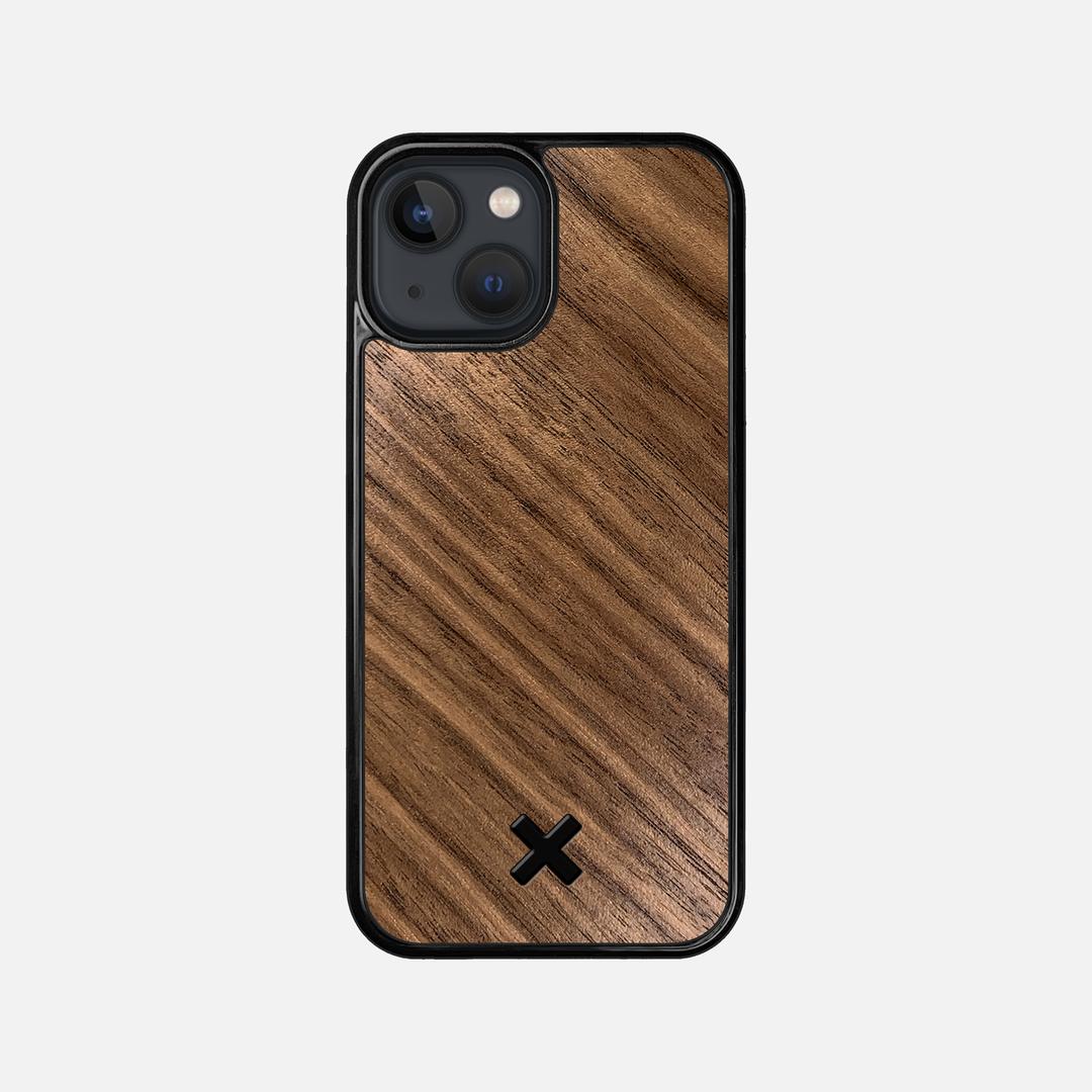 Walnut Pure Case for the Apple iPhone 13 Mini featuring a Walnut Wood backer with the Keyway X Mark#Phone Model_iPhone 13 Mini