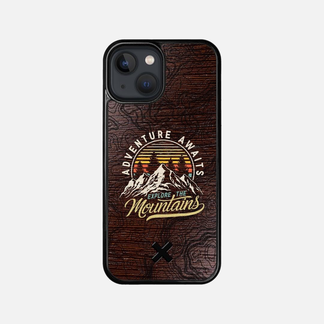 Wanderlust Case for the Apple iPhone 13 Mini featuring a UV Printed Wenge Wood backer with the Keyway X Mark#Phone Model_iPhone 13 Mini