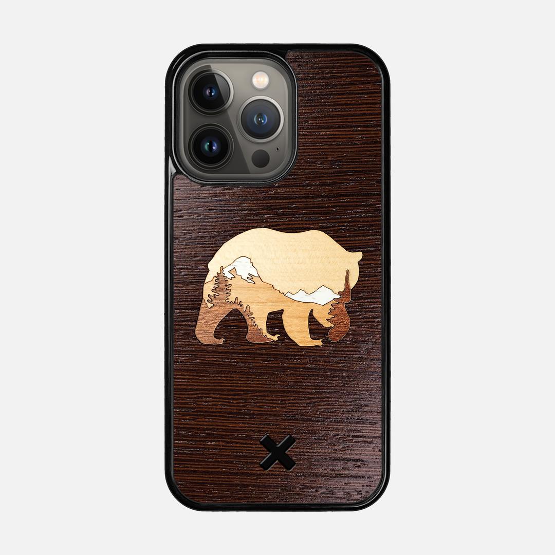 Bear Mountain Case for the Apple iPhone 13 Pro featuring a Wenge, Maple, Cherry, and Sapele Wood backer with the Keyway X Mark#Phone Model_iPhone 13 Pro
