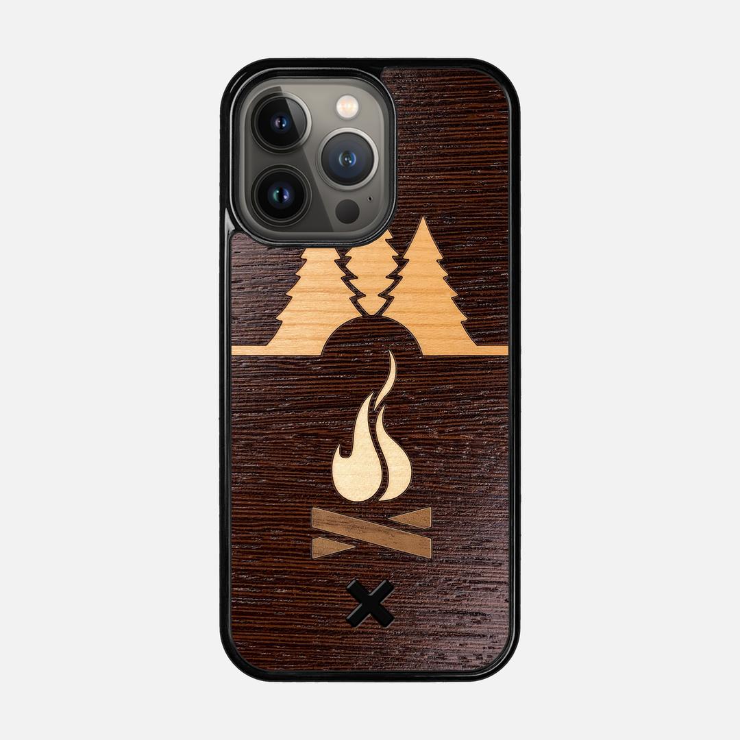 Nomad Case for the Apple iPhone 13 Pro featuring a Wenge, Cherry, Maple, and Walnut Wood backer with the Keyway X Mark#Phone Model_iPhone 13 Pro