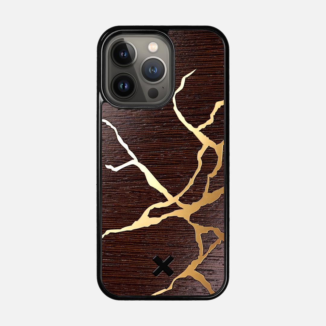 Restore Case for the Apple iPhone 13 Pro featuring a Gold and Wenge Wood backer with the Keyway X Mark#Phone Model_iPhone 13 Pro