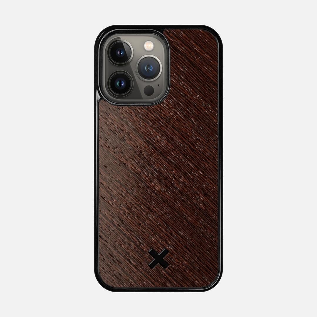Wenge Pure Case for the Apple iPhone 13 Pro featuring a Wenge Wood backer with the Keyway X Mark#Phone Model_iPhone 13 Pro