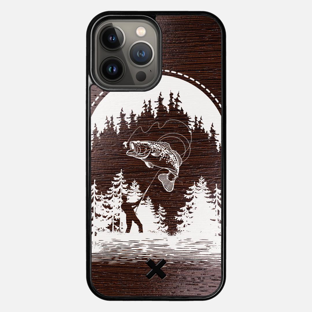 Angler Case for the Apple iPhone 13 Pro Max featuring a UV Print and Wenge Wood backer with the Keyway X Mark#Phone Model_iPhone 13 Pro Max