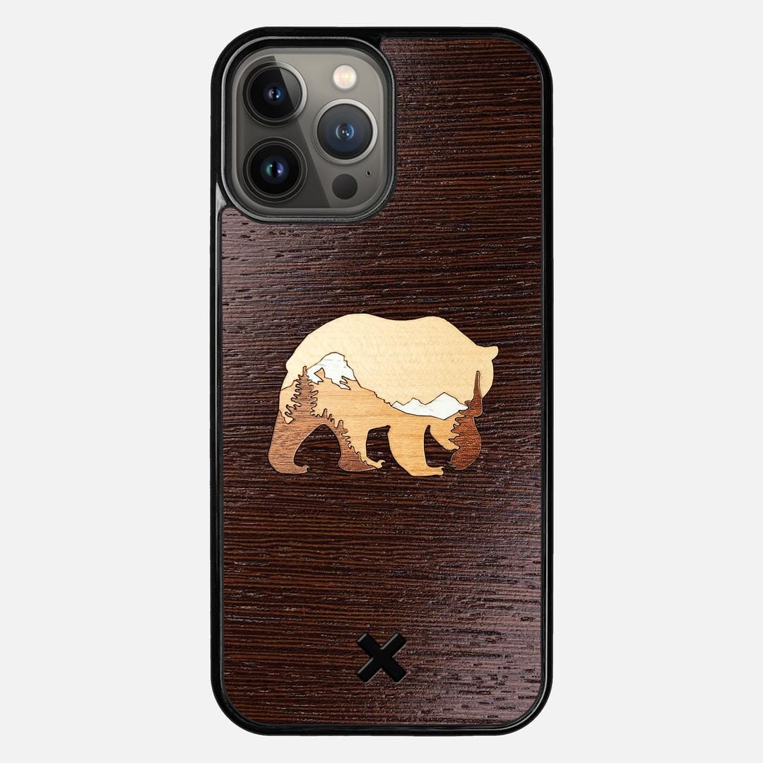 Bear Mountain Case for the Apple iPhone 13 Pro Max featuring a Wenge, Maple, Cherry, and Sapele Wood backer with the Keyway X Mark#Phone Model_iPhone 13 Pro Max