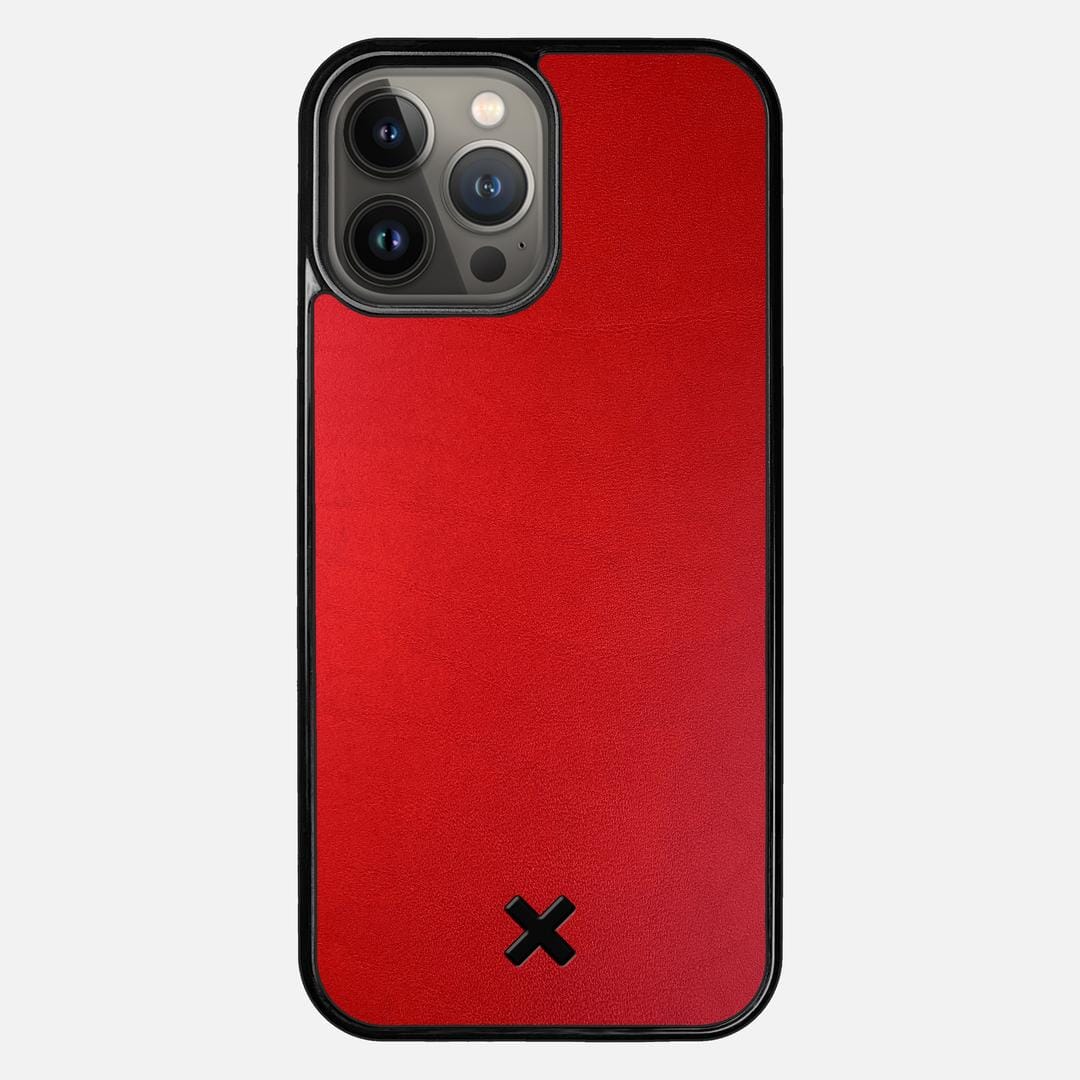 Crimson Leather Case for the Apple iPhone 13 Pro Max featuring a Genuine Leather backer with the Keyway X Mark#Phone Model_iPhone 13 Pro Max