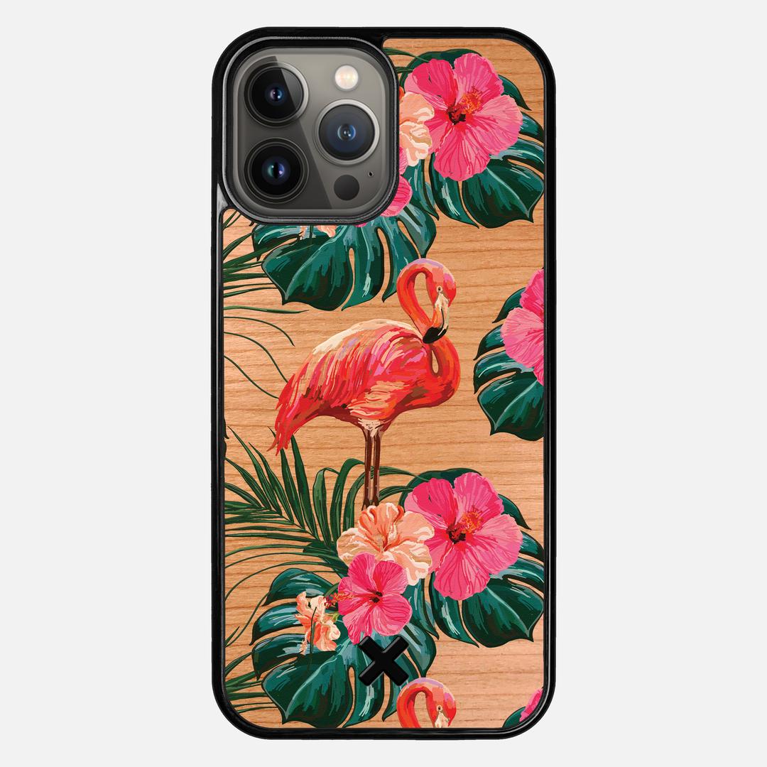 Flamingo Case for the Apple iPhone 13 Pro Max featuring a UV Printed Cherry Wood backer with the Keyway X Mark#Phone Model_iPhone 13 Pro Max