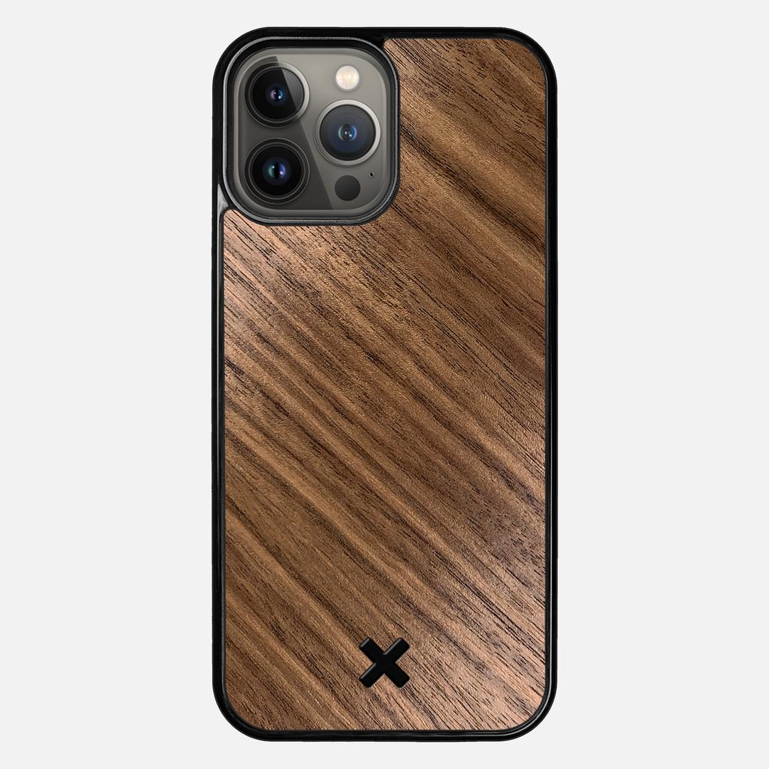 Walnut Pure Case for the Apple iPhone 13 Pro Max featuring a Walnut Wood backer with the Keyway X Mark#Phone Model_iPhone 13 Pro Max
