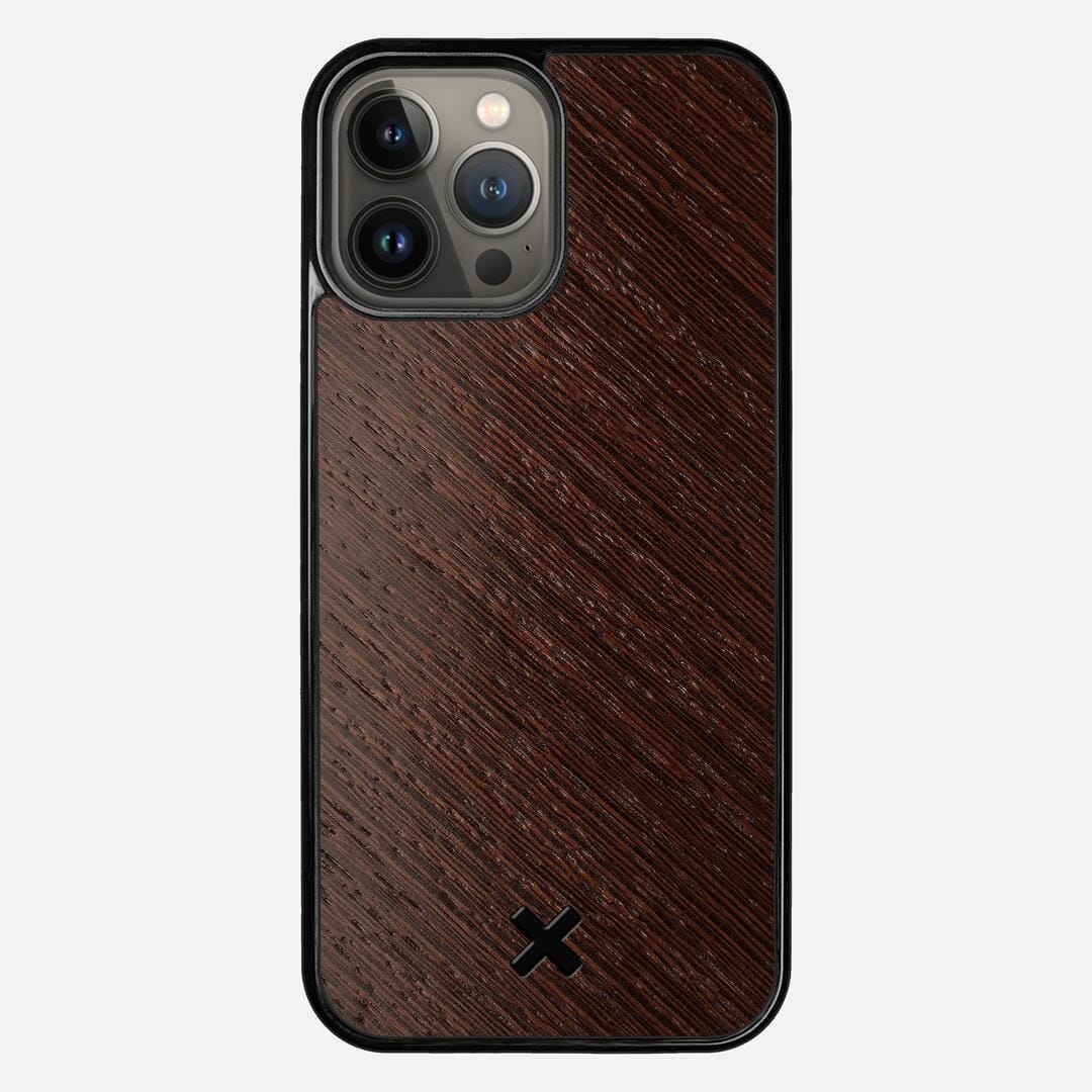 Wenge Pure Case for the Apple iPhone 13 Pro Max featuring a Wenge Wood backer with the Keyway X Mark#Phone Model_iPhone 13 Pro Max
