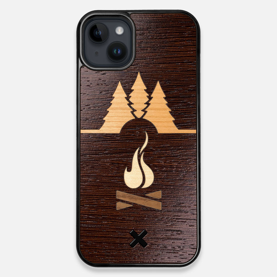 Front view of the Nomad Campsite Wood iPhone 14 Plus MagSafe Case by Keyway Designs