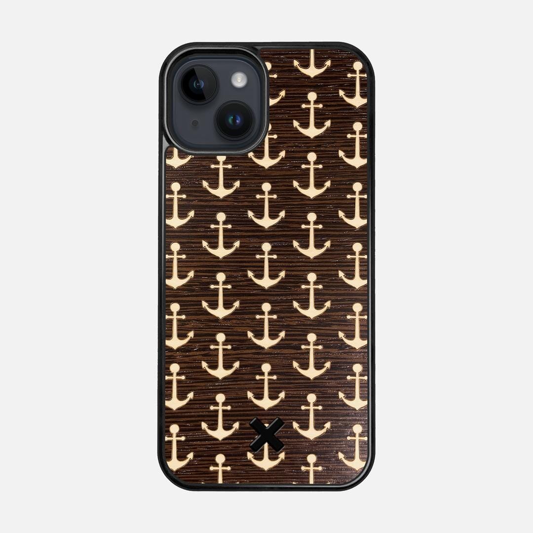Anchor Case for the Apple iPhone 14 featuring a Maple and Wenge Wood backer with the Keyway X Mark#Phone Model_iPhone 14