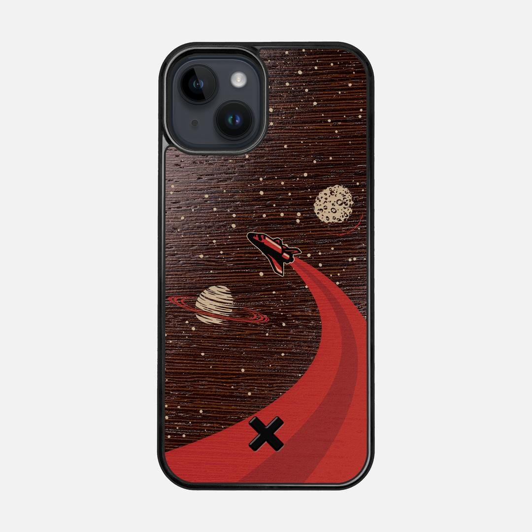 Booster Case for the Apple iPhone 14 featuring a UV Printed Wenge Wood backer with the Keyway X Mark#Phone Model_iPhone 14