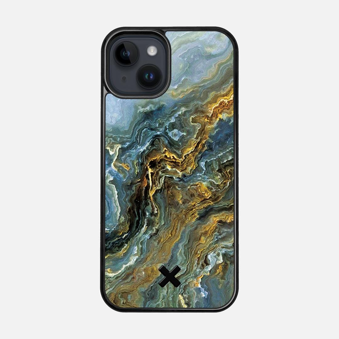 Indigo Case for the Apple iPhone 14 featuring a UV Printed Wenge Wood backer with the Keyway X Mark#Phone Model_iPhone 14