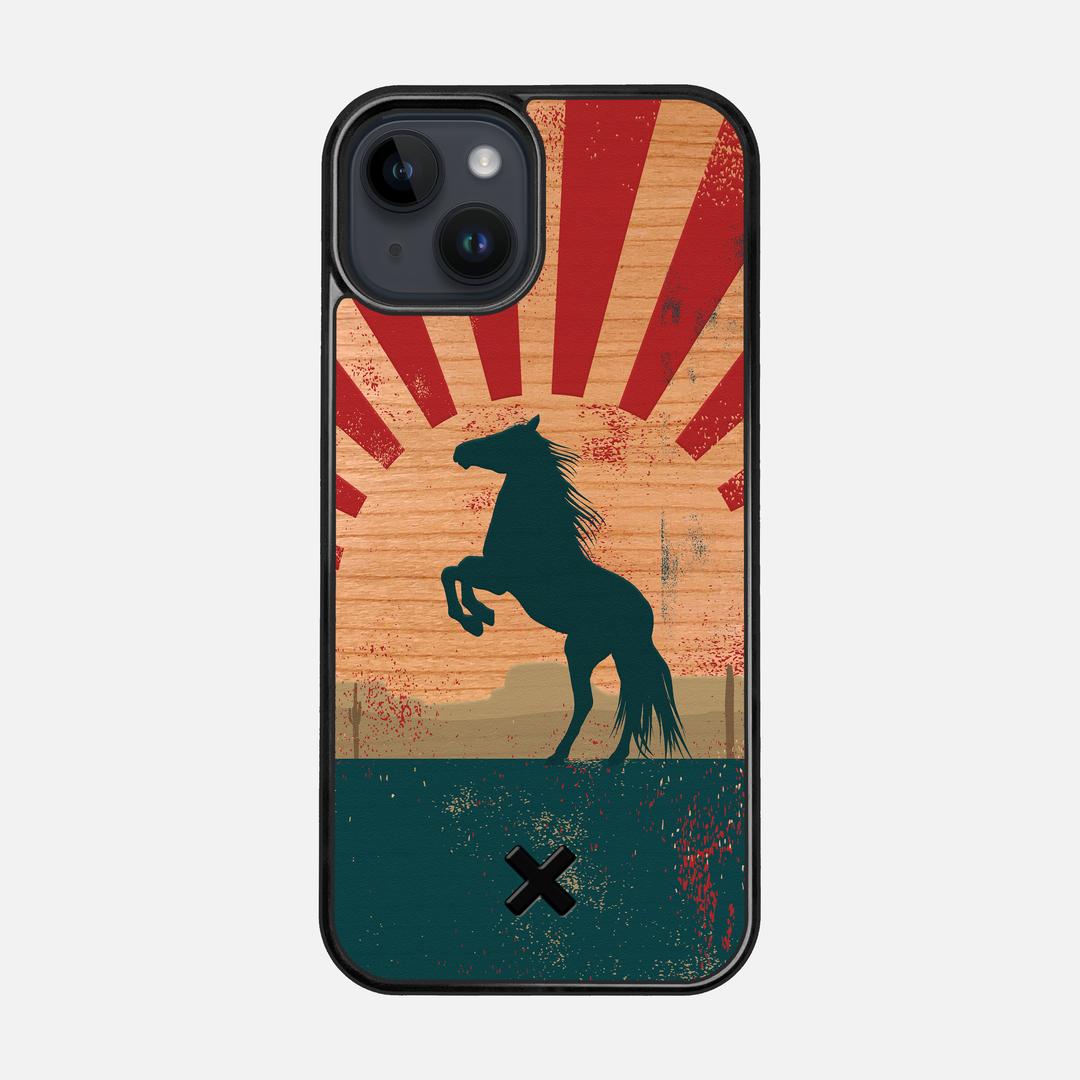 Mustang Case for the Apple iPhone 14 featuring a UV Printed Cherry Wood backer with the Keyway X Mark#Phone Model_iPhone 14