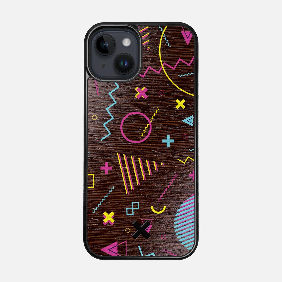 Neon Case for the Apple iPhone 14 featuring a UV Printed Wenge Wood backer with the Keyway X Mark#Phone Model_iPhone 14
