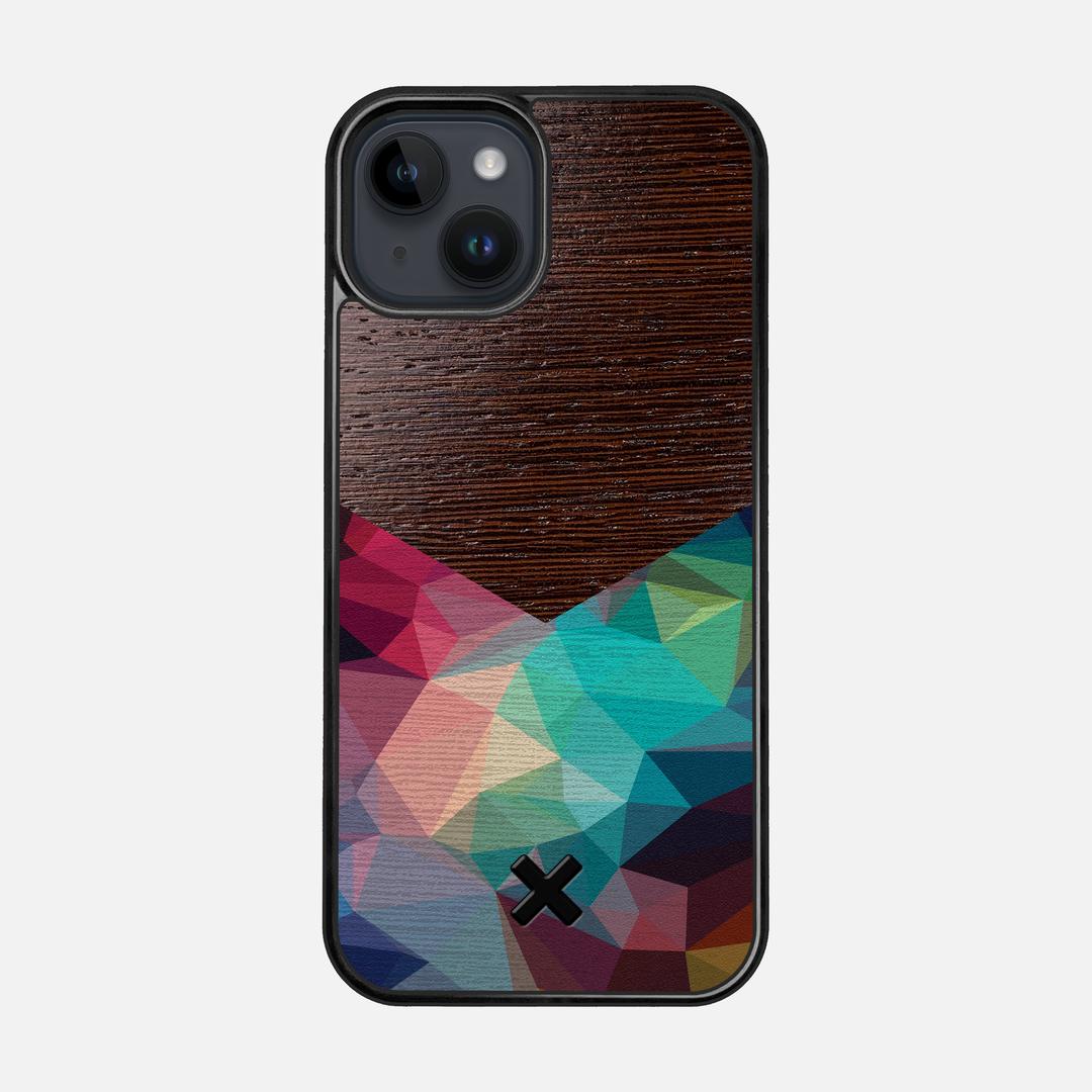 Prism Case for the Apple iPhone 14 featuring a UV Printed Wenge Wood backer with the Keyway X Mark#Phone Model_iPhone 14