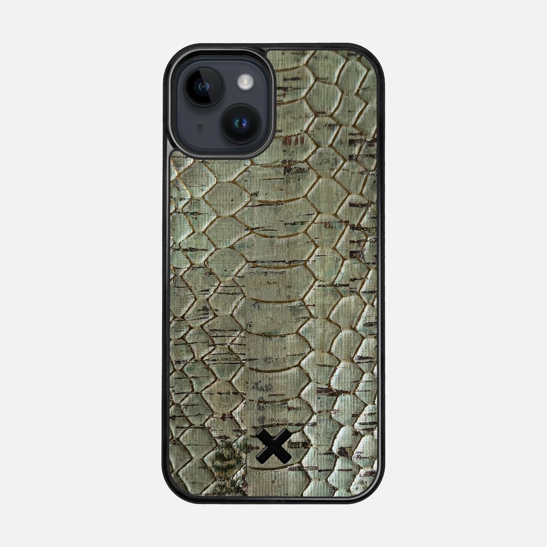 Python Cork Case for the Apple iPhone 14 featuring a Genuine Cork backer with the Keyway X Mark#Phone Model_iPhone 14