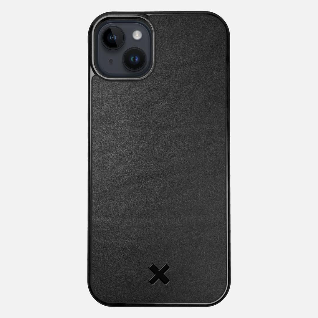 Charcoal Leather Case for the Apple iPhone 14 Plus featuring a Genuine Leather backer with the Keyway X Mark#Phone Model_iPhone 14 Plus