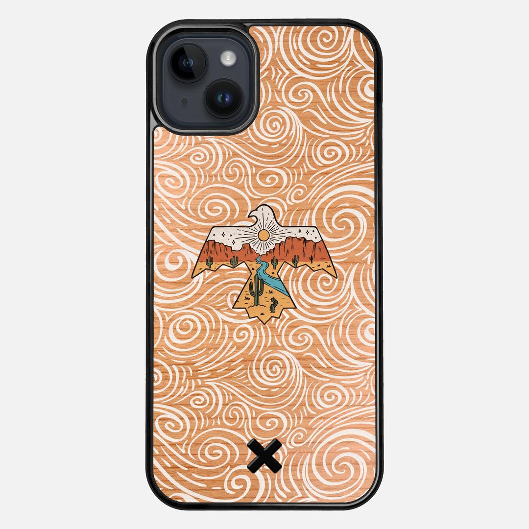 Eagle Case for the Apple iPhone 14 Plus featuring a UV Printed Cherry Wood backer with the Keyway X Mark#Phone Model_iPhone 14 Plus