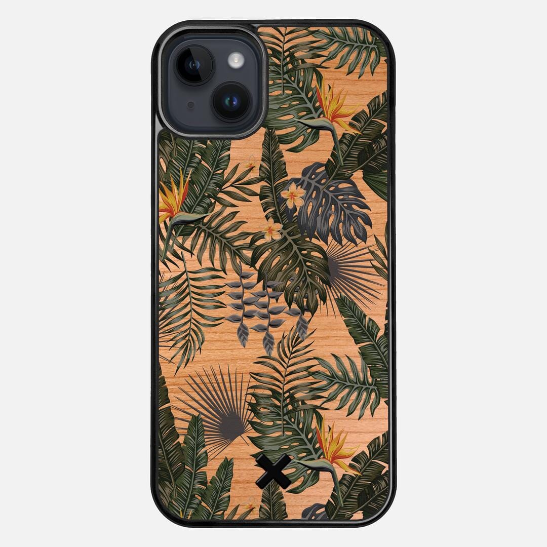 Flora Case for the Apple iPhone 14 Plus featuring a UV Printed Cherry Wood backer with the Keyway X Mark#Phone Model_iPhone 14 Plus