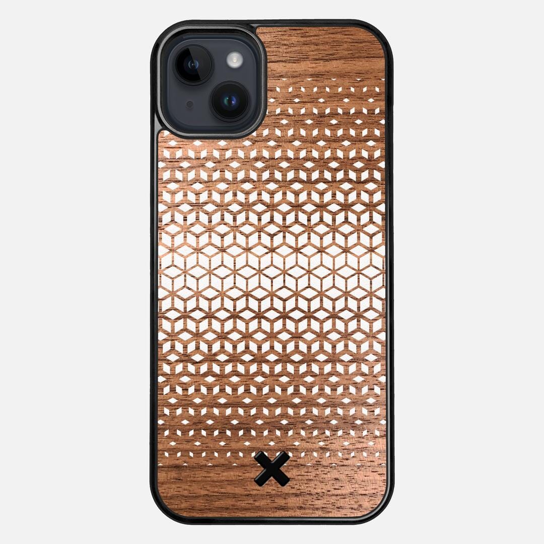 Geo Case for the Apple iPhone 14 Plus featuring a UV Printed Walnut Wood backer with the Keyway X Mark#Phone Model_iPhone 14 Plus