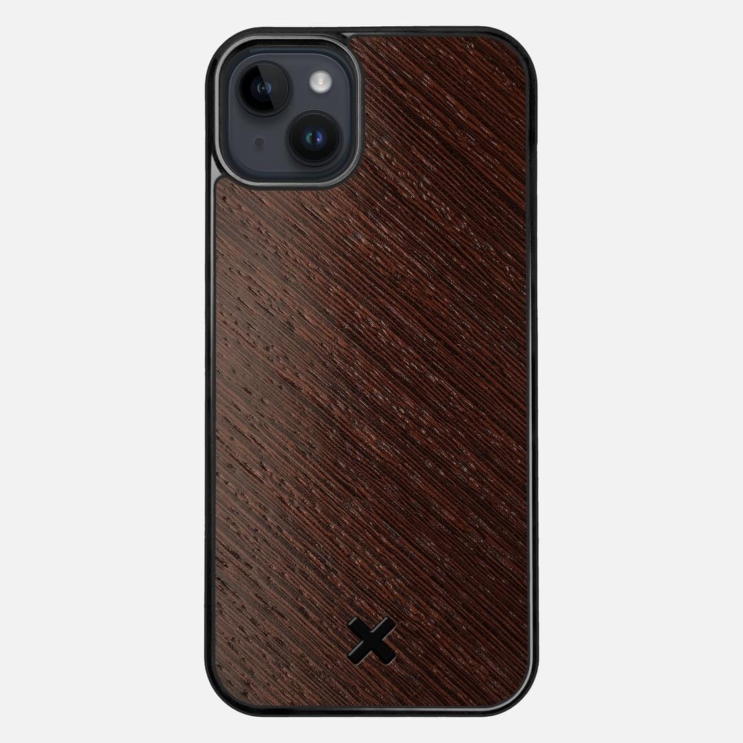 Wenge Pure Case for the Apple iPhone 14 Plus featuring a Wenge Wood backer with the Keyway X Mark#Phone Model_iPhone 14 Plus