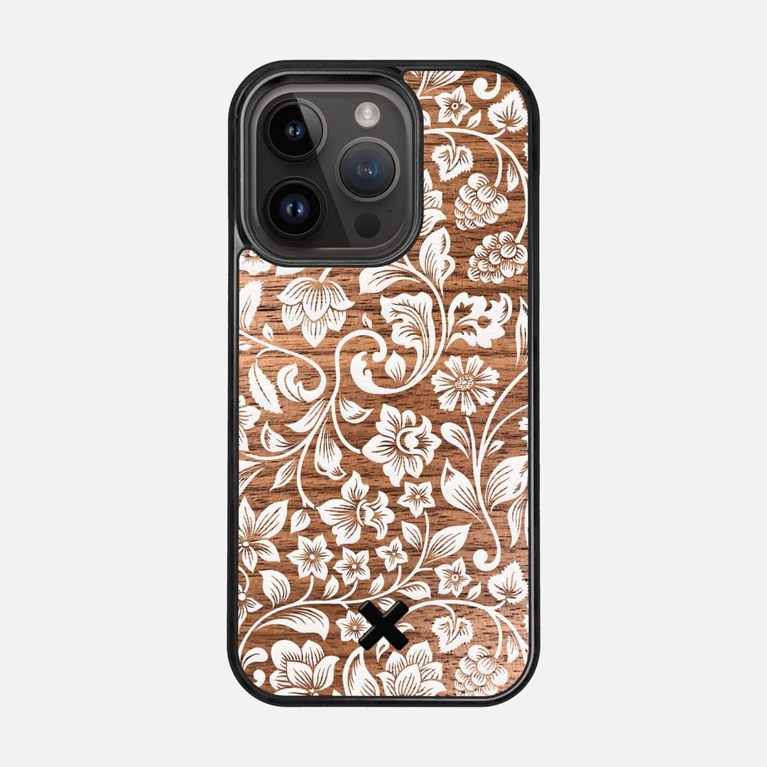 Blossom Case for the Apple iPhone 14 Pro featuring a UV Printed Walnut Wood backer with the Keyway X Mark#Phone Model_iPhone 14 Pro