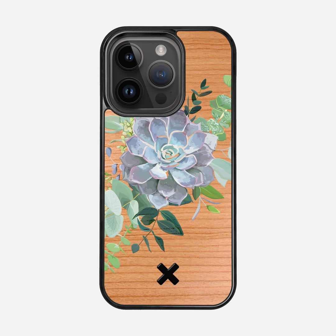 Pollux Case for the Apple iPhone 14 Pro featuring a UV Printed Cherry Wood backer with the Keyway X Mark#Phone Model_iPhone 14 Pro