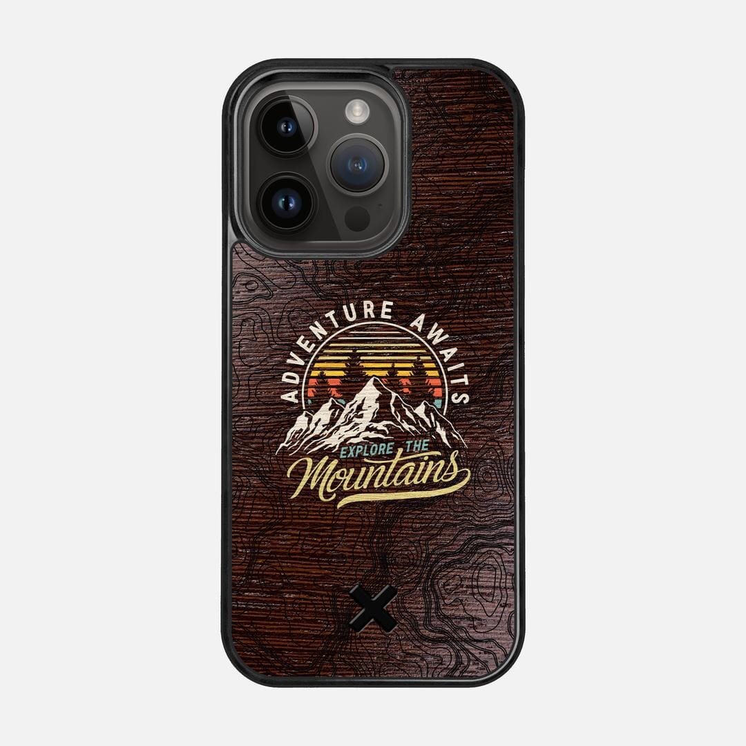Wanderlust Case for the Apple iPhone 14 Pro featuring a UV Printed Wenge Wood backer with the Keyway X Mark#Phone Model_iPhone 14 Pro