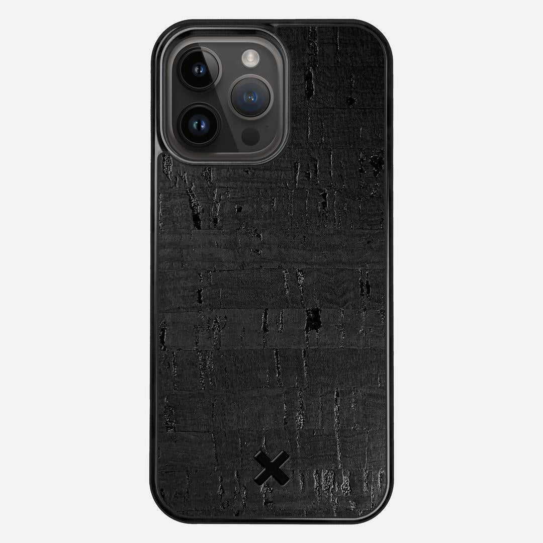 Black Cork Case for the Apple iPhone 14 Pro Max featuring a Genuine Cork backer with the Keyway X Mark#Phone Model_iPhone 14 Pro Max