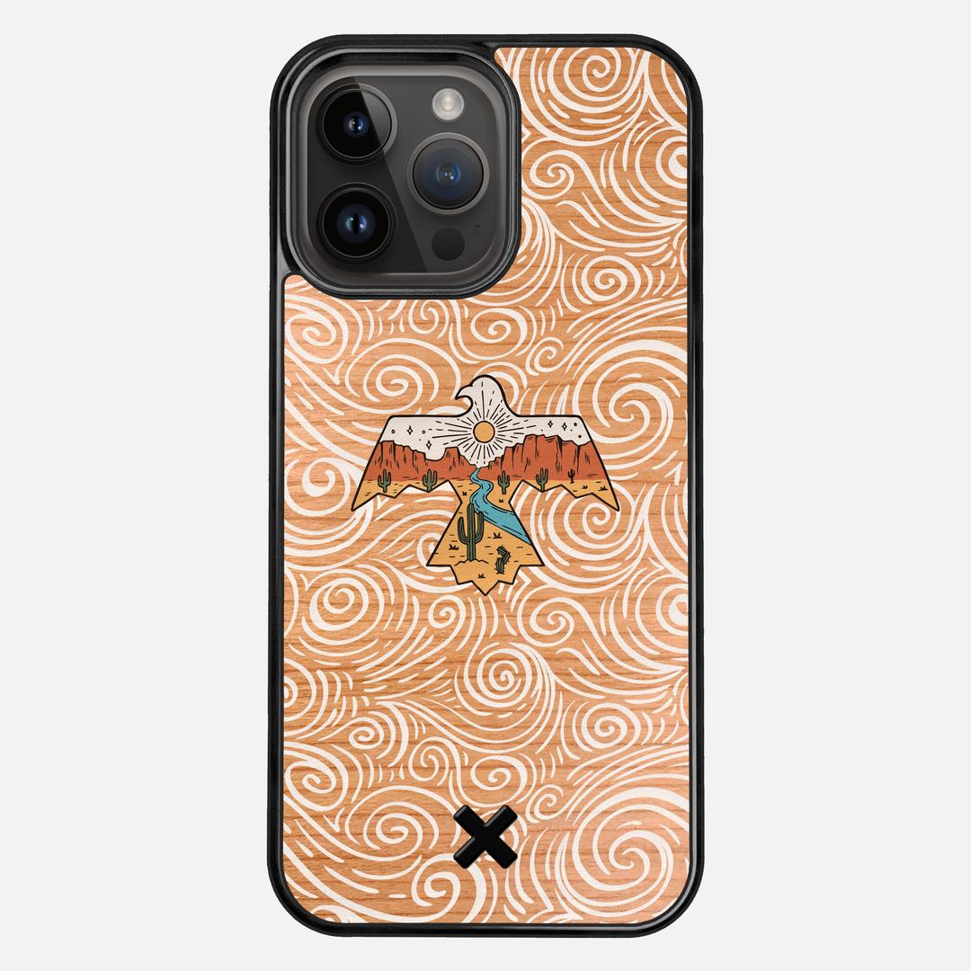 Eagle Case for the Apple iPhone 14 Pro Max featuring a UV Printed Cherry Wood backer with the Keyway X Mark#Phone Model_iPhone 14 Pro Max