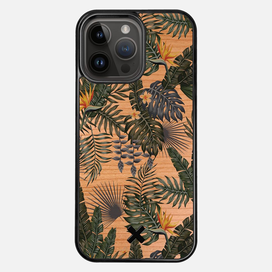 Flora Case for the Apple iPhone 14 Pro Max featuring a UV Printed Cherry Wood backer with the Keyway X Mark#Phone Model_iPhone 14 Pro Max