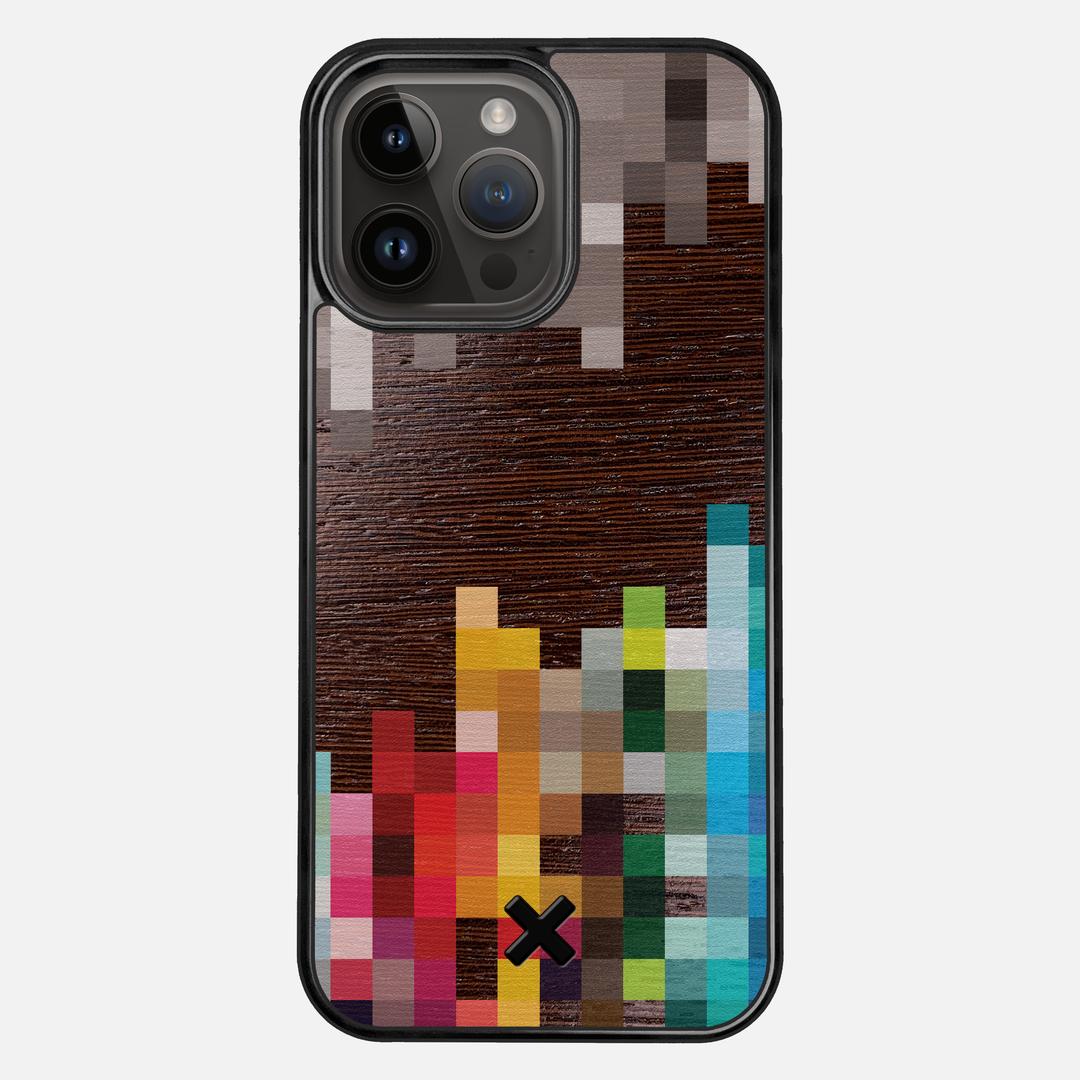Pixelation Case for the Apple iPhone 14 Pro Max featuring a UV Printed Wenge Wood backer with the Keyway X Mark#Phone Model_iPhone 14 Pro Max