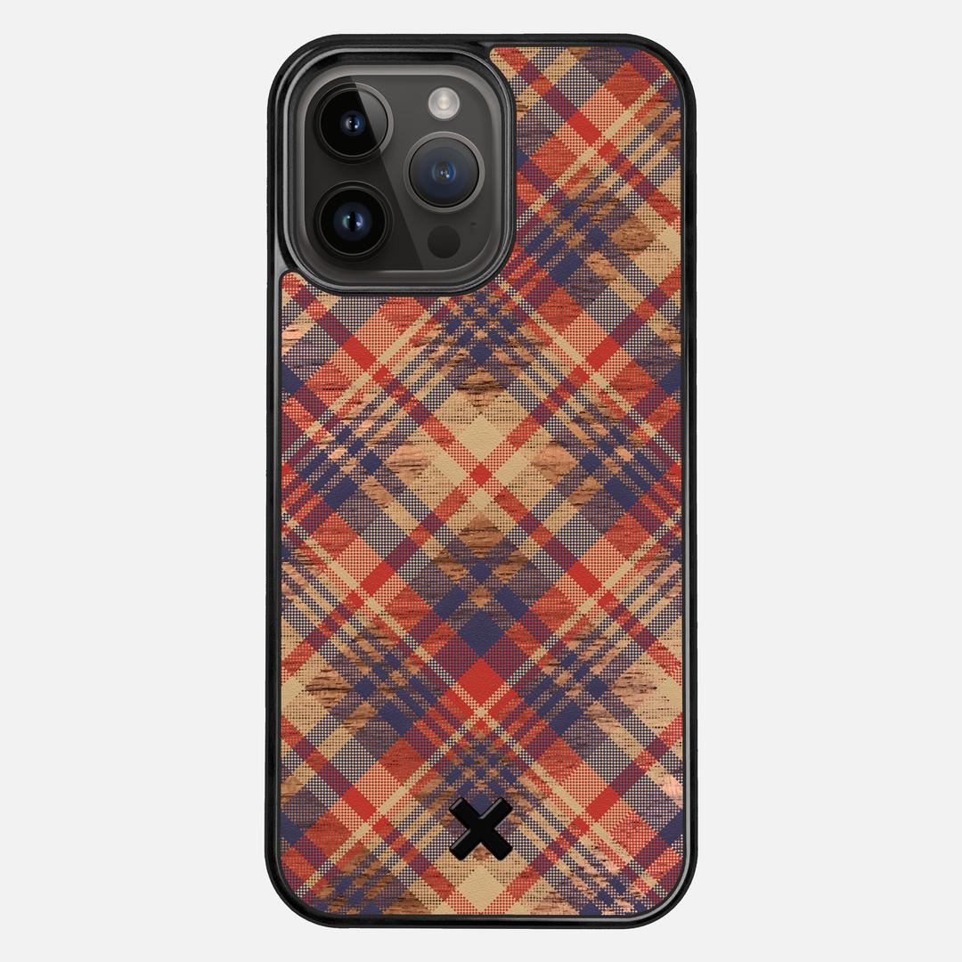 Tartan Case for the Apple iPhone 14 Pro Max featuring a UV Printed Walnut Wood backer with the Keyway X Mark#Phone Model_iPhone 14 Pro Max