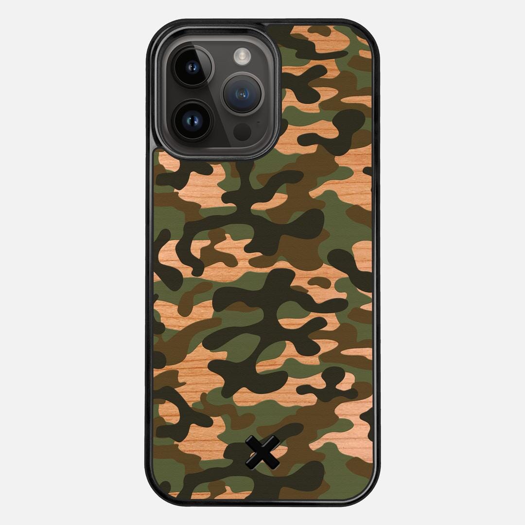 Trooper Case for the Apple iPhone 14 Pro Max featuring a UV Printed and Cherry Wood backer with the Keyway X Mark#Phone Model_iPhone 14 Pro Max
