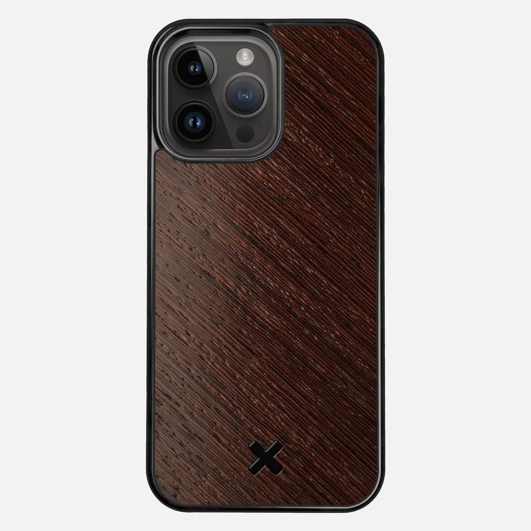 Wenge Pure Case for the Apple iPhone 14 Pro Max featuring a Wenge Wood backer with the Keyway X Mark#Phone Model_iPhone 14 Pro Max