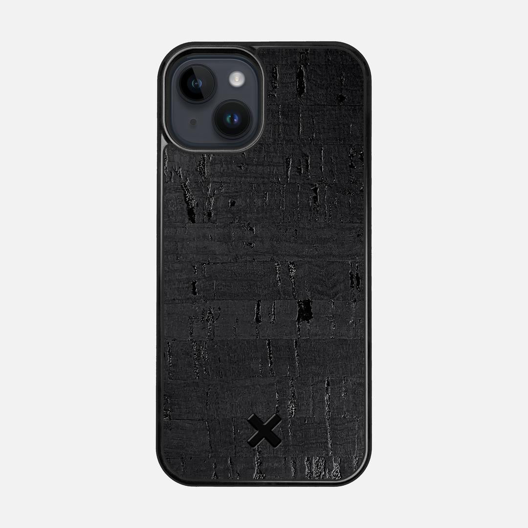 Black Cork Case for the Apple iPhone 15 featuring a Genuine Cork backer with the Keyway X Mark#Phone Model_iPhone 15