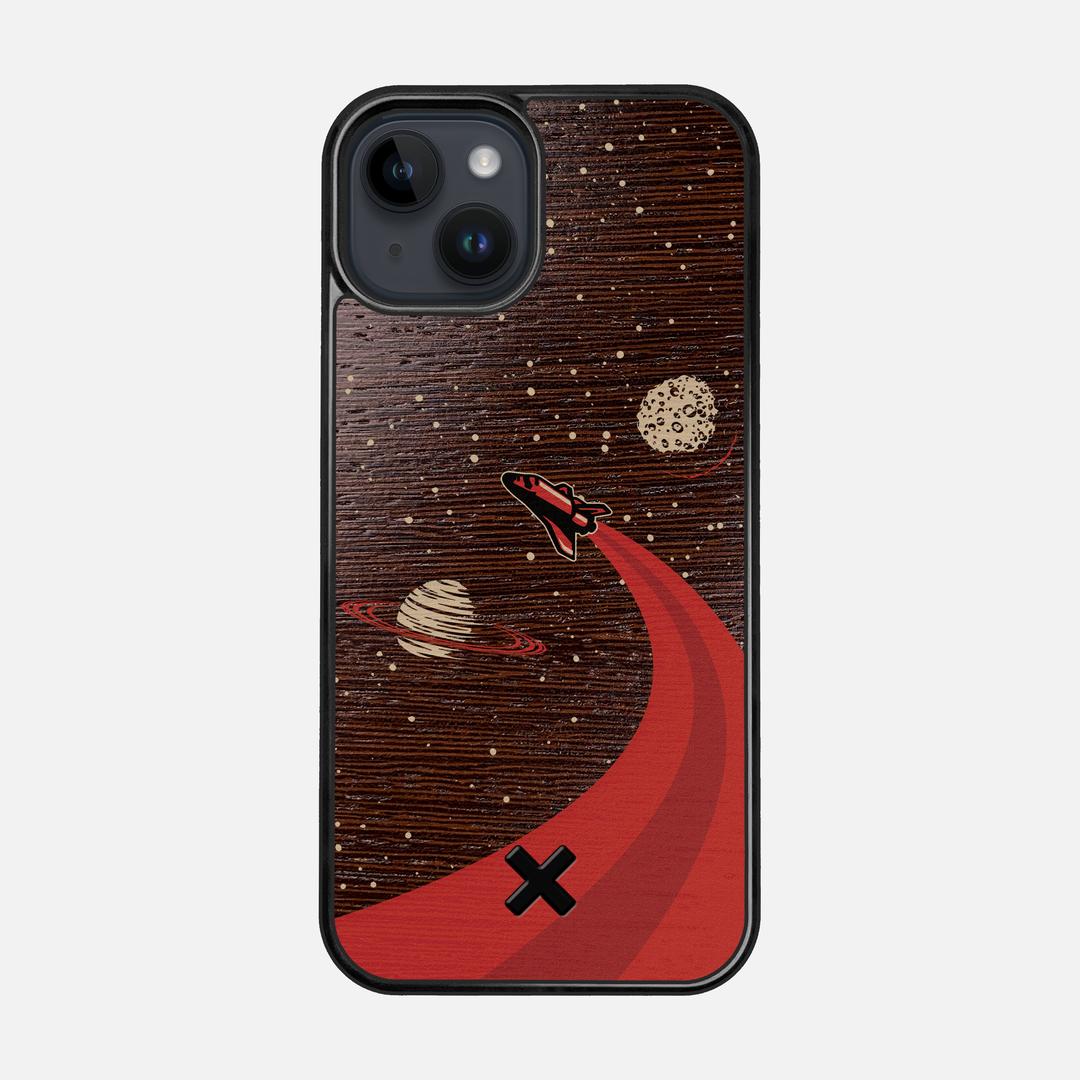 Booster Case for the Apple iPhone 15 featuring a UV Printed Wenge Wood backer with the Keyway X Mark#Phone Model_iPhone 15