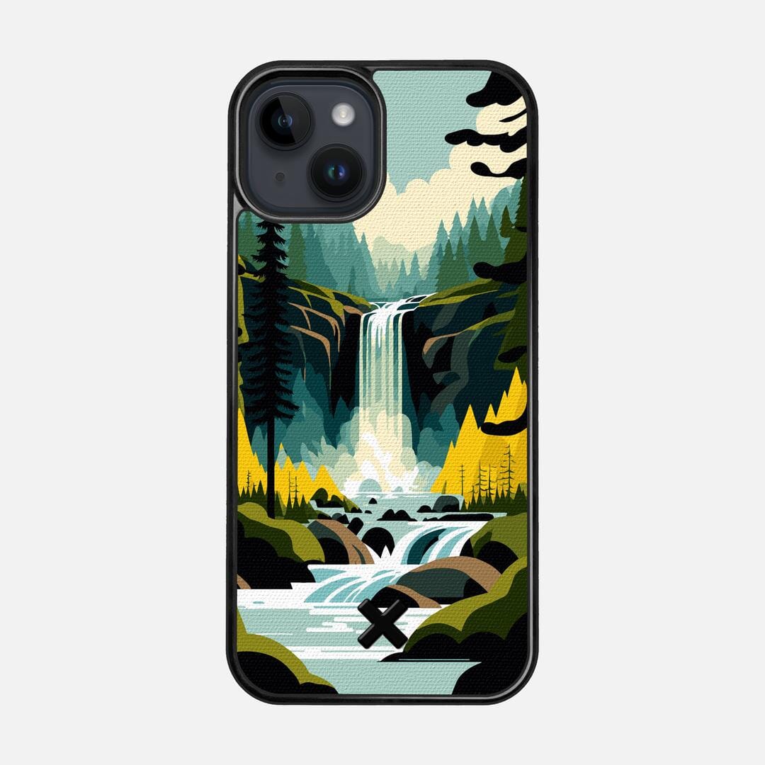 Cascade Case for the Apple iPhone 15 featuring a UV Printed Cotton Canvas backer with the Keyway X Mark#Phone Model_iPhone 15