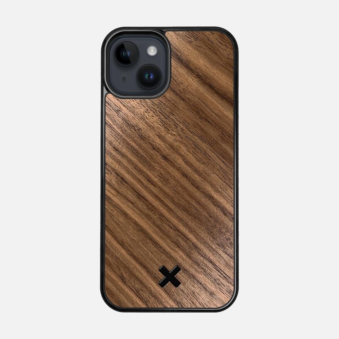 Walnut Pure Case for the Apple iPhone 15 featuring a Walnut Wood backer with the Keyway X Mark#Phone Model_iPhone 15