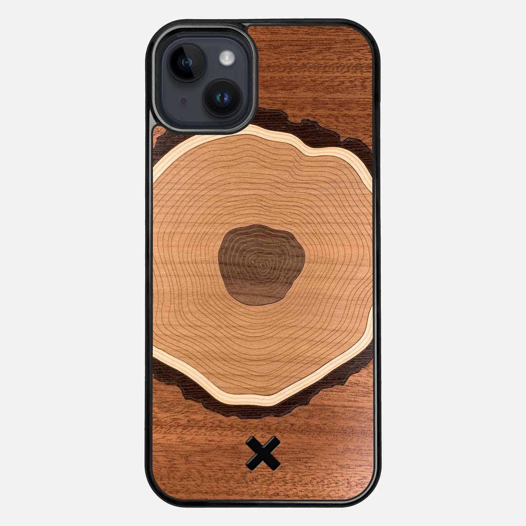 Arbor Case for the Apple iPhone 15 Plus featuring a Sapele, Wenge, Maple, Cherry, and Walnut Wood backer with the Keyway X Mark#Phone Model_iPhone 15 Plus