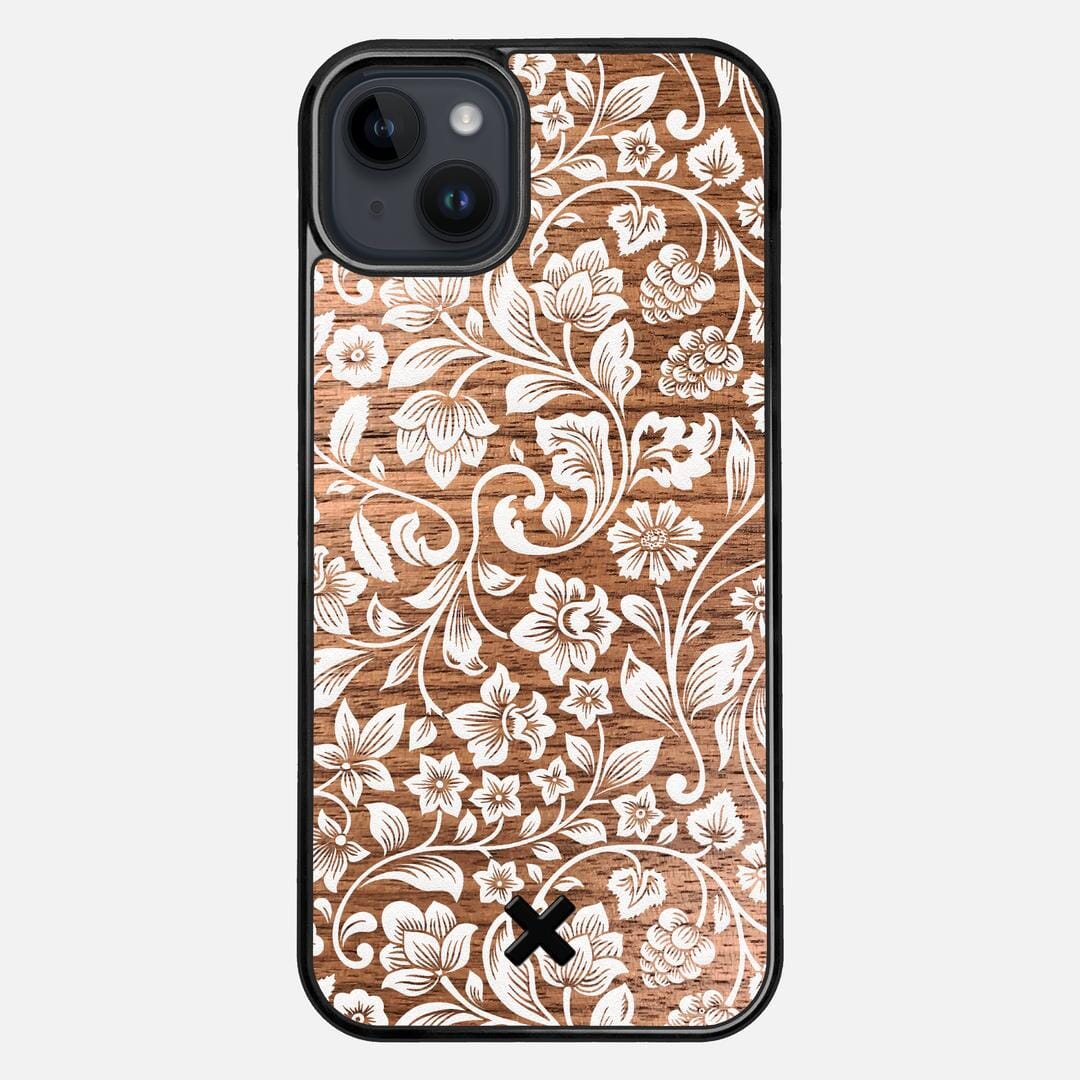 Blossom Case for the Apple iPhone 15 Plus featuring a UV Printed Walnut Wood backer with the Keyway X Mark#Phone Model_iPhone 15 Plus