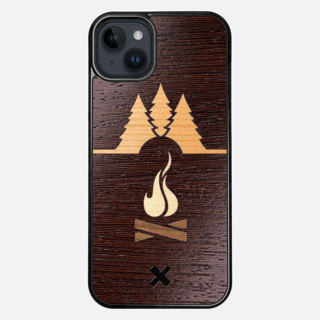 Nomad Case for the Apple iPhone 15 Plus featuring a Wenge, Cherry, Maple, and Walnut Wood backer with the Keyway X Mark#Phone Model_iPhone 15 Plus