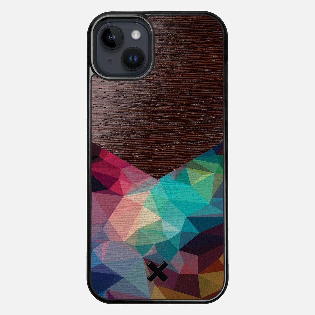 Prism Case for the Apple iPhone 15 Plus featuring a UV Printed Wenge Wood backer with the Keyway X Mark#Phone Model_iPhone 15 Plus