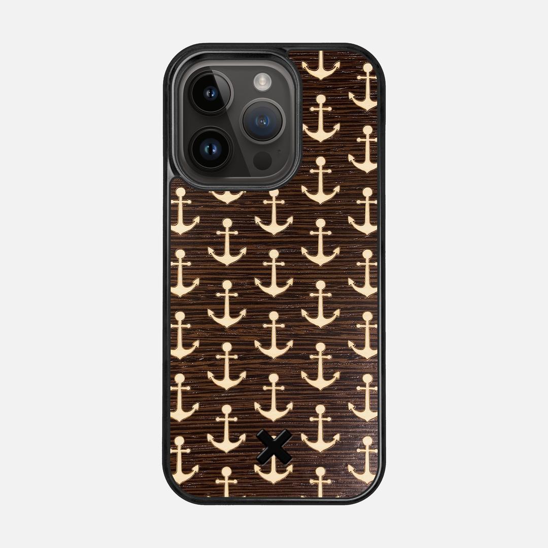 Anchor Case for the Apple iPhone 15 Pro featuring a Maple and Wenge Wood backer with the Keyway X Mark#Phone Model_iPhone 15 Pro
