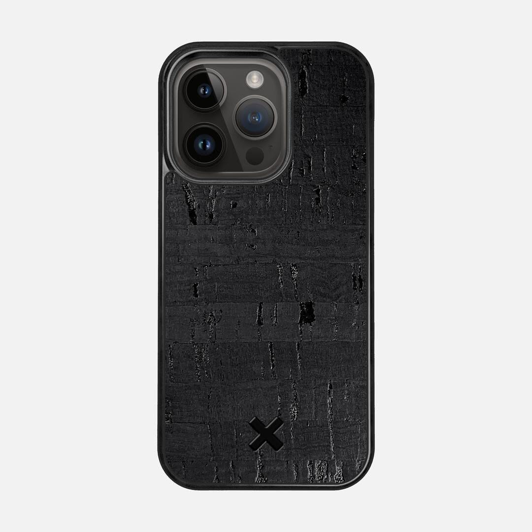 Black Cork Case for the Apple iPhone 15 Pro featuring a Genuine Cork backer with the Keyway X Mark#Phone Model_iPhone 15 Pro