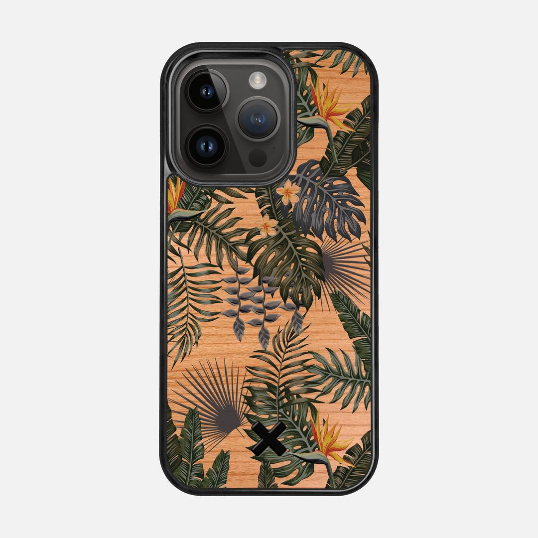 Flora Case for the Apple iPhone 15 Pro featuring a UV Printed Cherry Wood backer with the Keyway X Mark#Phone Model_iPhone 15 Pro