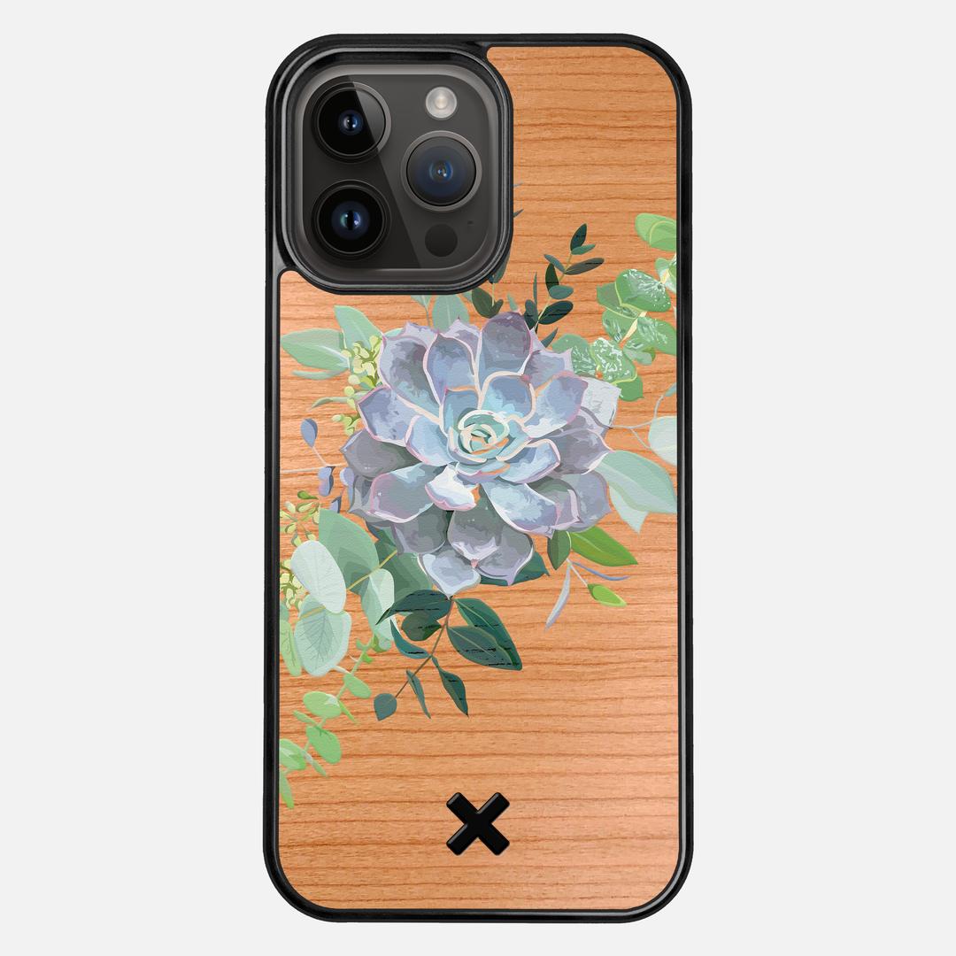 Pollux Case for the Apple iPhone 15 Pro Max featuring a UV Printed Cherry Wood backer with the Keyway X Mark#Phone Model_iPhone 15 Pro Max